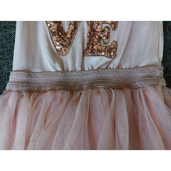Dress 2T Girls Btween Peachy Pink Sequence Love Unicorn Ballerina - Picture 3 of 8